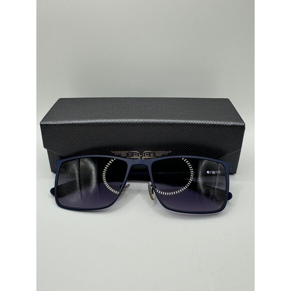 Police SPL779 Navy/Carbon Fiber Designer Sunglasses NEW Retail $300+